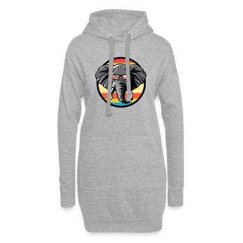Elefant Comic Cool - Hoodie-Kleid - Grau meliert - Vorne