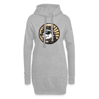 hérisson bande dessinée cool - Sweat-shirt à capuche long Femme - gris chiné - Devant