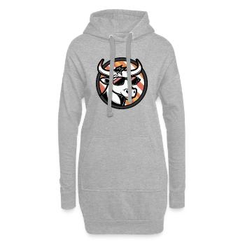 Kuh Comic Cool - Hoodie-Kleid - Grau meliert - Vorne