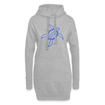 tortue tortue carapace icône logo cool - Sweat-shirt à capuche long Femme - gris chiné - Devant