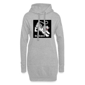 Weißer Tiger Alte Schule - Hoodie-Kleid - Grau meliert - Vorne