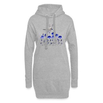 Libellule - Sweat-shirt à capuche long Femme - gris chiné - Devant