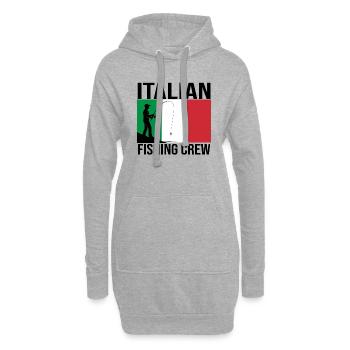 Italian Fishing Crew Angler-Shirt - Hoodie-Kleid - Grau meliert - Vorne