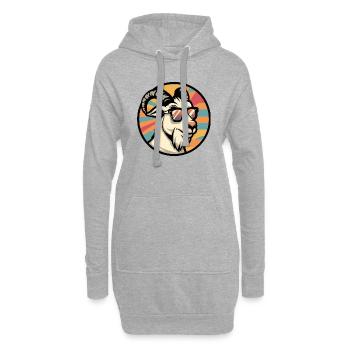 Chèvre de montagne Bande dessinée Cool - Sweat-shirt à capuche long Femme - gris chiné - Devant