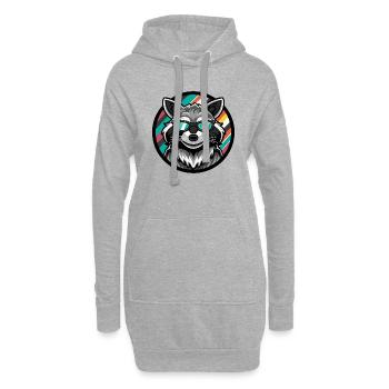 Waschbär Cool Comic - Hoodie-Kleid - Grau meliert - Vorne