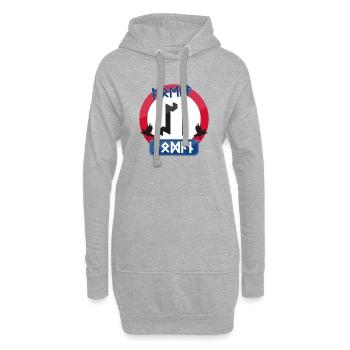 Hourra 50 ans de Wodan - Sweat-shirt à capuche long Femme - gris chiné - Devant
