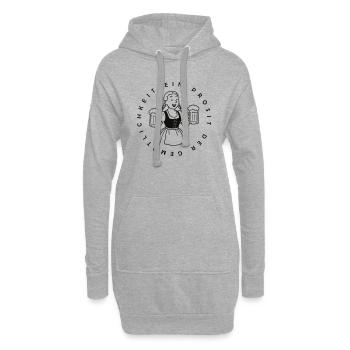 Bier Mädchen - Ein Prosit der Gemütlichkeit - Hoodie-Kleid - Grau meliert - Vorne