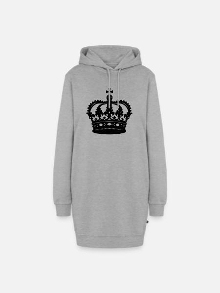 krone - Hoodie-Kleid - Grau meliert