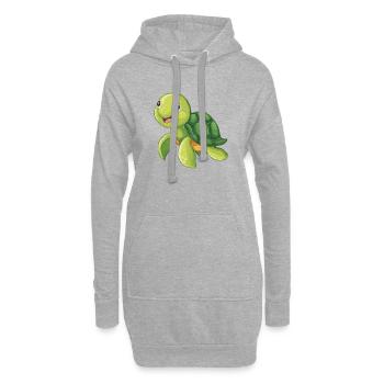 tortue marine mignonne - Sweat-shirt à capuche long Femme - gris chiné - Devant