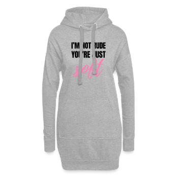 Ich bin nicht unhöflich – du bist nur sanft sarkastisch Zitat K - Hoodie-Kleid - Grau meliert - Vorne