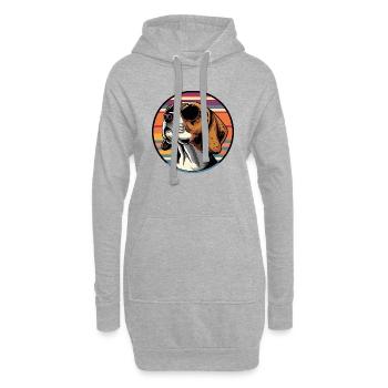 Beagle Chien Cool - Sweat-shirt à capuche long Femme - gris chiné - Devant