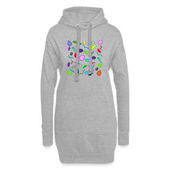 Ozean Pop Art Abstrakt - Hoodie-Kleid - Grau meliert - Vorne