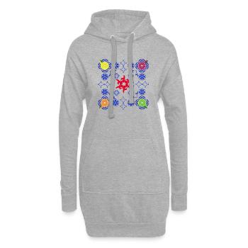 Mediterraner pikanter Amalfi-Sommerausbruch - Hoodie-Kleid - Grau meliert - Vorne
