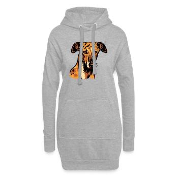 Galgo Español – Grâce Espagnole - Sweat-shirt à capuche long Femme - gris chiné - Devant