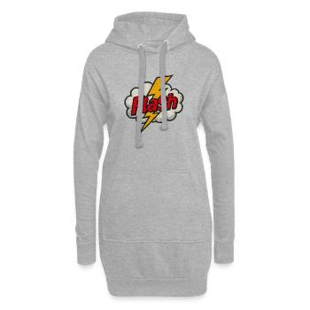 Flash - Comme l’éclair dans la vie - Sweat-shirt à capuche long Femme - gris chiné - Devant