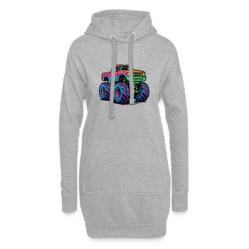 Monster Truck Neon - Sweat-shirt à capuche long Femme - gris chiné - Devant