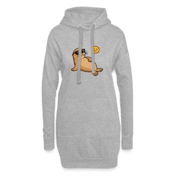 seehund sonnenbrille - Hoodie-Kleid - Grau meliert - Vorne