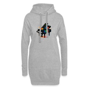Éclaboussures de couleur de piano - Sweat-shirt à capuche long Femme - gris chiné - Devant