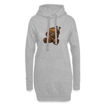 gasmaske steampunk - Hoodie-Kleid - Grau meliert - Vorne