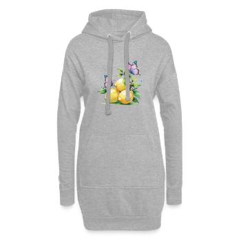 Zitronen & Schmetterlinge – Frisch Bunt & Fröhlich - Hoodie-Kleid - Grau meliert - Vorne