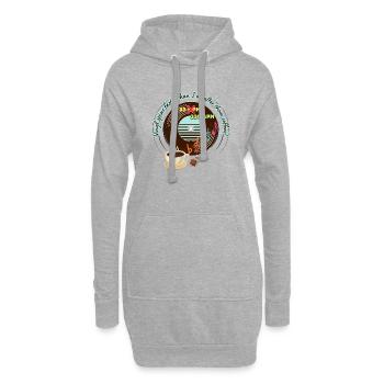 Chemise Passionné de Musique et de Café - Vinyle Original. - Sweat-shirt à capuche long Femme - gris chiné - Devant
