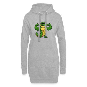 Crocodile Muscles - Sweat-shirt à capuche long Femme - gris chiné - Devant