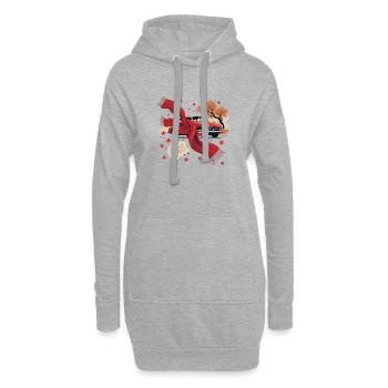 Emotional Autumn Club – Inspired by Red Era - Hoodie-Kleid - Grau meliert - Vorne