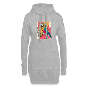 Bunter Parrot – Parlez-moi de birdie - Sweat-shirt à capuche long Femme - gris chiné - Devant