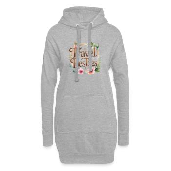 Travel Besties – Tropisch Floral - Hoodie-Kleid - Grau meliert - Vorne