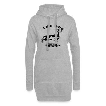 Hund Spruch Tier Katze Hunde Dog Dackel Peanuts - Hoodie-Kleid - Grau meliert - Vorne