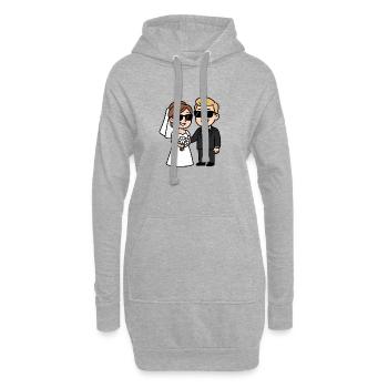 brautpaar ehepaar comic - Hoodie-Kleid - Grau meliert - Vorne