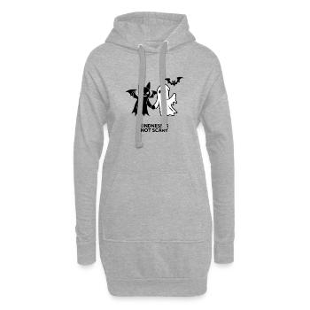 La gentillesse n’est pas effrayante – Ghost & Bat - Sweat-shirt à capuche long Femme - gris chiné - Devant