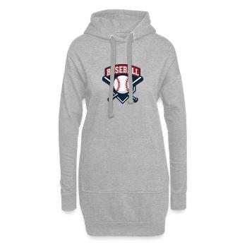 Logo de baseball - Sweat-shirt à capuche long Femme - gris chiné - Devant