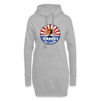 surf tahiti - Sweat-shirt à capuche long Femme - gris chiné - Devant