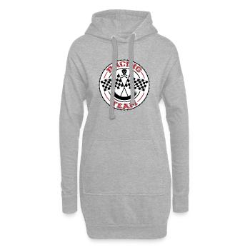 racing team - Sweat-shirt à capuche long Femme - gris chiné - Devant