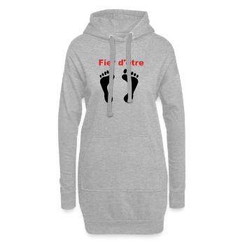 Fier d'être pied-noir - Sweat-shirt à capuche long Femme - gris chiné - Devant