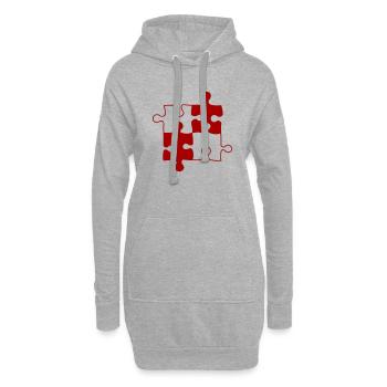 Puzzle - Hoodie Dress - heather grey - Front