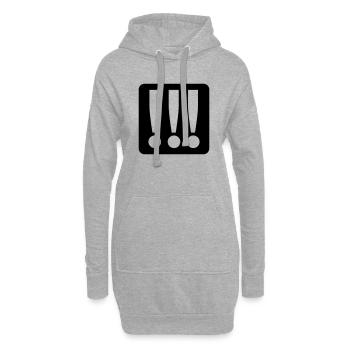 Drei Ausrufezeichen - Hoodie-Kleid - Grau meliert - Vorne