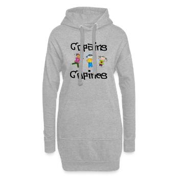 copainscopines - Sweat-shirt à capuche long Femme - gris chiné - Devant