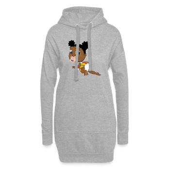 baby_gyal - Sweat-shirt à capuche long Femme - gris chiné - Devant