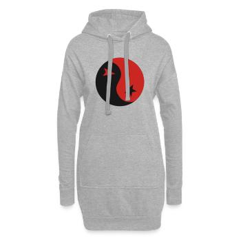 Ying und Yang - Hoodie-Kleid - Grau meliert - Vorne
