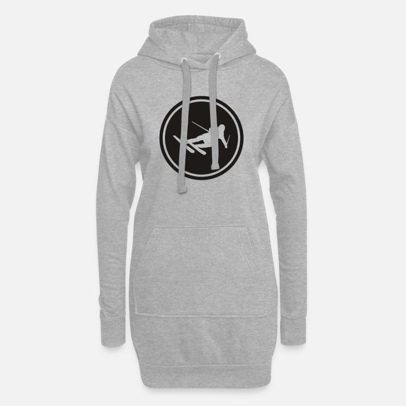 Ski - Hoodie-Kleid - Grau meliert