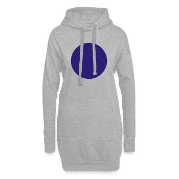 Cercle ballon rond - Sweat-shirt à capuche long Femme - gris chiné - Devant