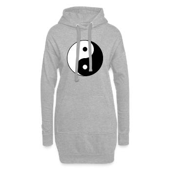 a00006_yin_and_yang - Hoodie Dress - heather grey - Front