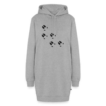 empreintes traces - Sweat-shirt à capuche long Femme - gris chiné - Devant