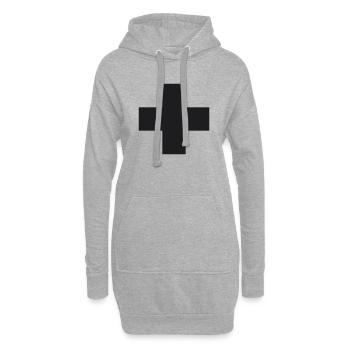 croix / cross (Plus, 1c) - Sweat-shirt à capuche long Femme - gris chiné - Devant