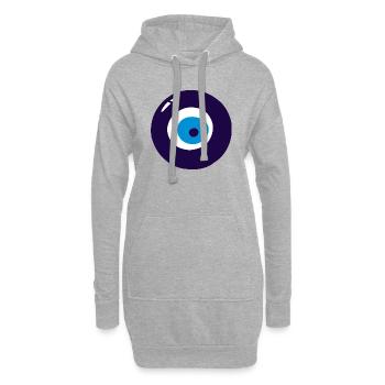 Nazar oeil turc - Sweat-shirt à capuche long Femme - gris chiné - Devant