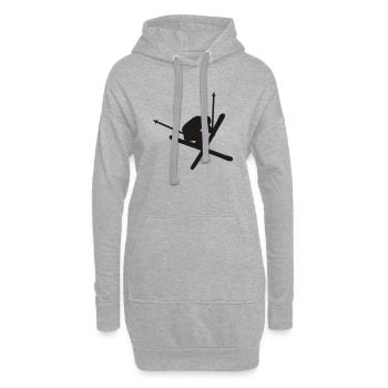 ski - Sweat-shirt à capuche long Femme - gris chiné - Devant