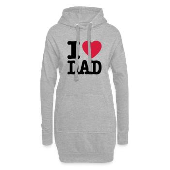 i love dad FR - Sweat-shirt à capuche long Femme - gris chiné - Devant