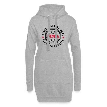 MMA - Mixed Martial Arts - Fight to survive - Hoodie-Kleid - Grau meliert - Vorne